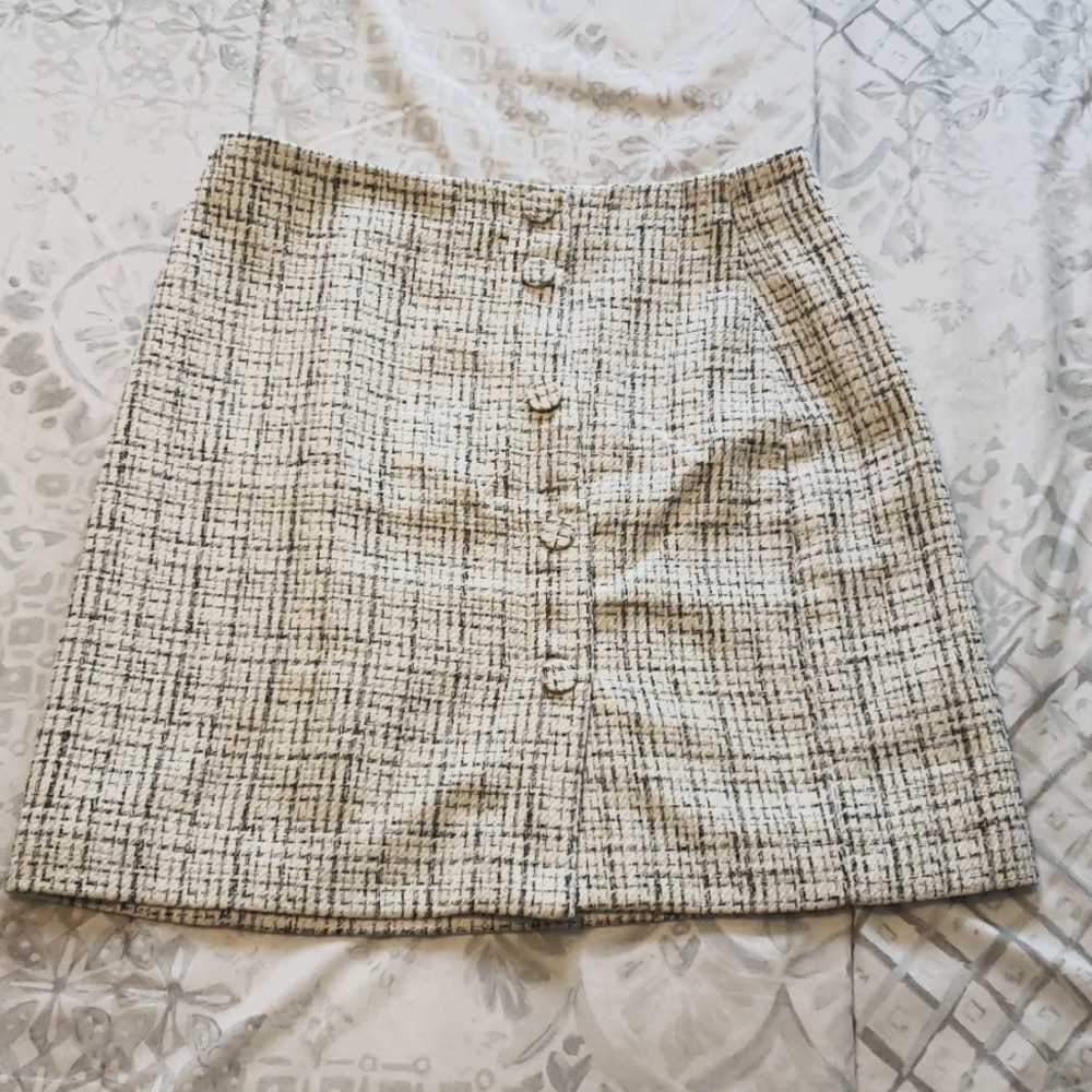 H&M, tweed skirk, mini A line